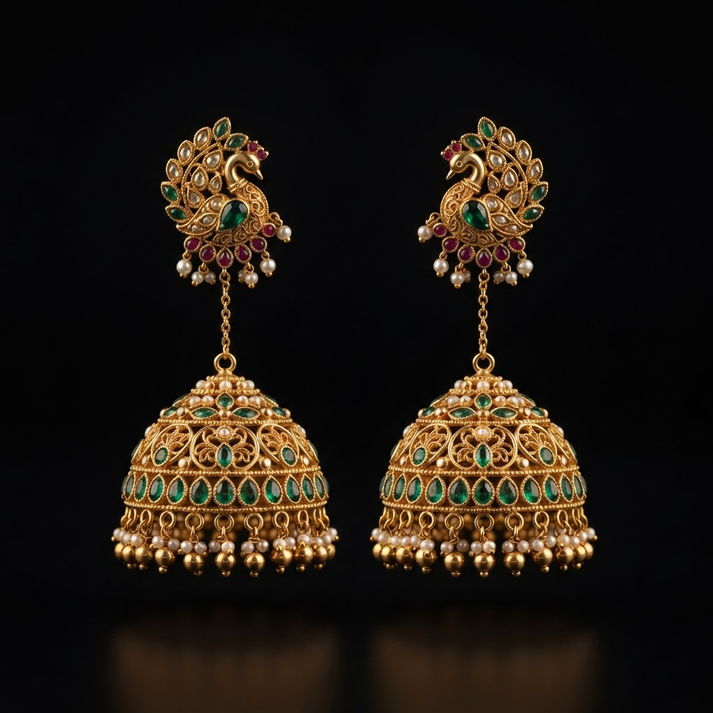 Zamrud Emerald Jhumka